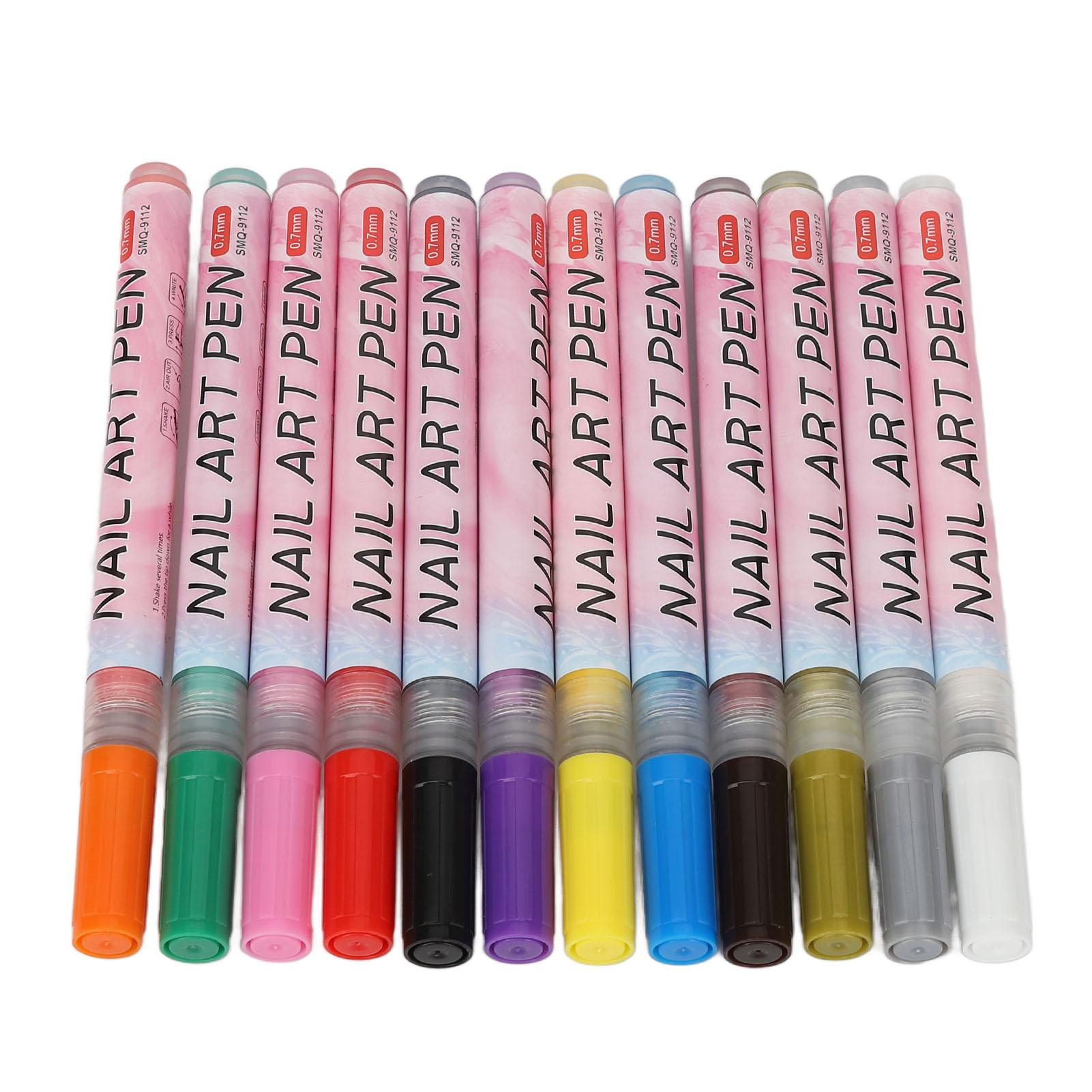 12 Colors Nail Art Pens Set Quick Dry Portable Long Lasting Nail Painting Drawing Pens for Details Lines
12 Colors Nail Art Pens Set Quick Dry Portable Long Lasting Nail Painting Drawing Pens for Details Lines