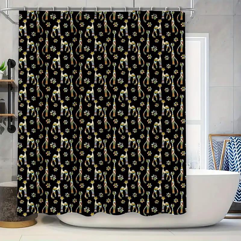 Vibrant Cat Print Shower Curtain Waterproof Fabric With Anti-Mildew Technology For Bathroom Decorations In Black Yellow One Size W60H190(CM)-1 Pcs
Vibrant Cat Print Shower Curtain Waterproof Fabric With Anti-Mildew Technology For Bathroom Decorations In Black Yellow One Size W60H190(CM)-1 Pcs
