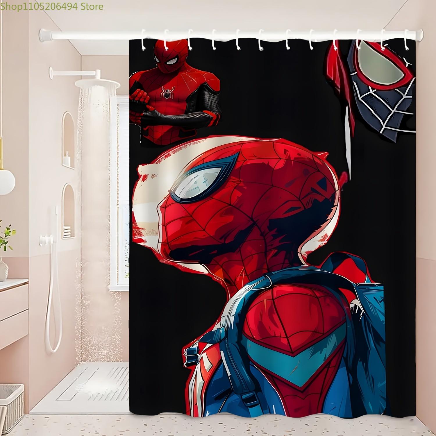 A Printed Shower Curtain Featuring a Spider-Man Design, Made of Durable Polyester Fabric, with a Washable Surface And No-Drill 90x180cm
A Printed Shower Curtain Featuring a Spider-Man Design, Made of Durable Polyester Fabric, with a Washable Surface And No-Drill 90x180cm
