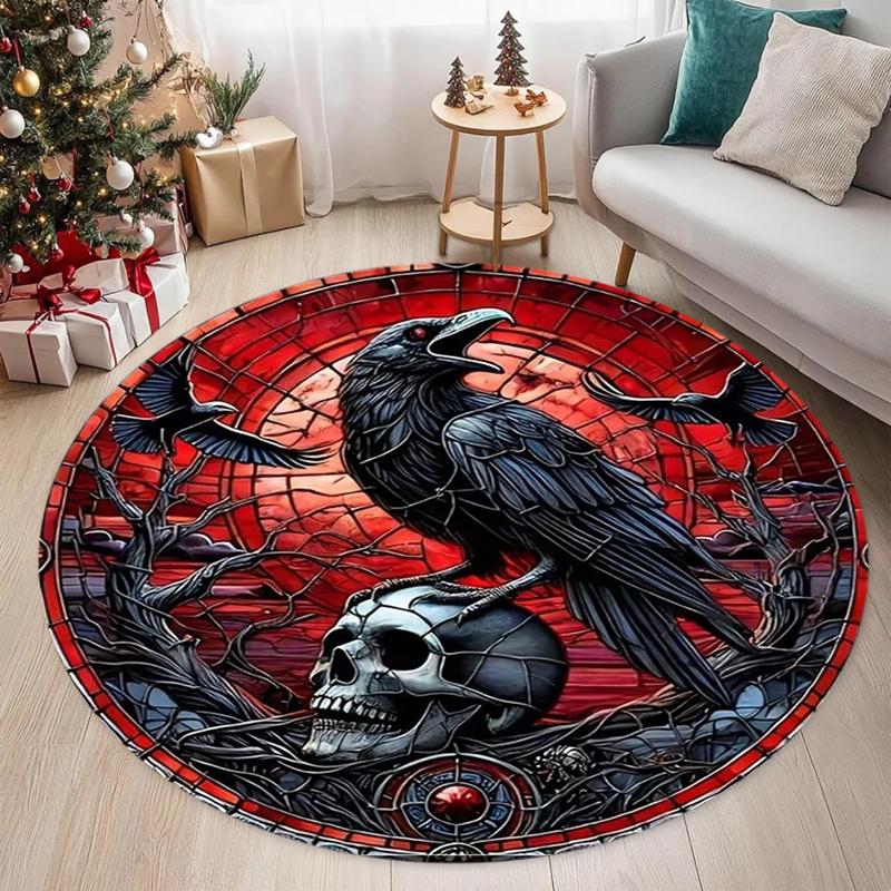 Dark Crow Printed Round Carpet Colorful Glass Windows Living Room Bedroom Decoration Carpet Entrance Doormat of The Foyer 100cm
Dark Crow Printed Round Carpet Colorful Glass Windows Living Room Bedroom Decoration Carpet Entrance Doormat of The Foyer 100cm