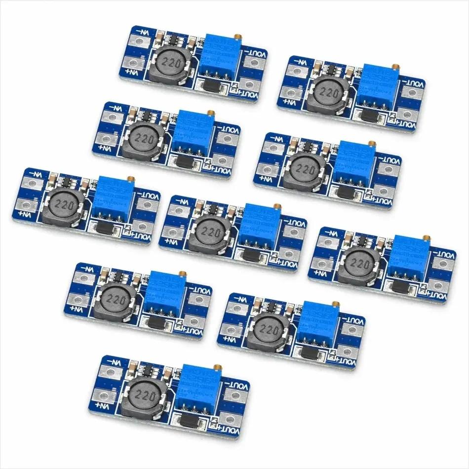 10pcs MT3608 Adjustable Step Up Module Voltage Regulator Micro USB Type-c Plug 2V-24V to 5V-28V 2A Step-Up DC-DC Boost Converter
10pcs MT3608 Adjustable Step Up Module Voltage Regulator Micro USB Type-c Plug 2V-24V to 5V-28V 2A Step-Up DC-DC Boost Converter