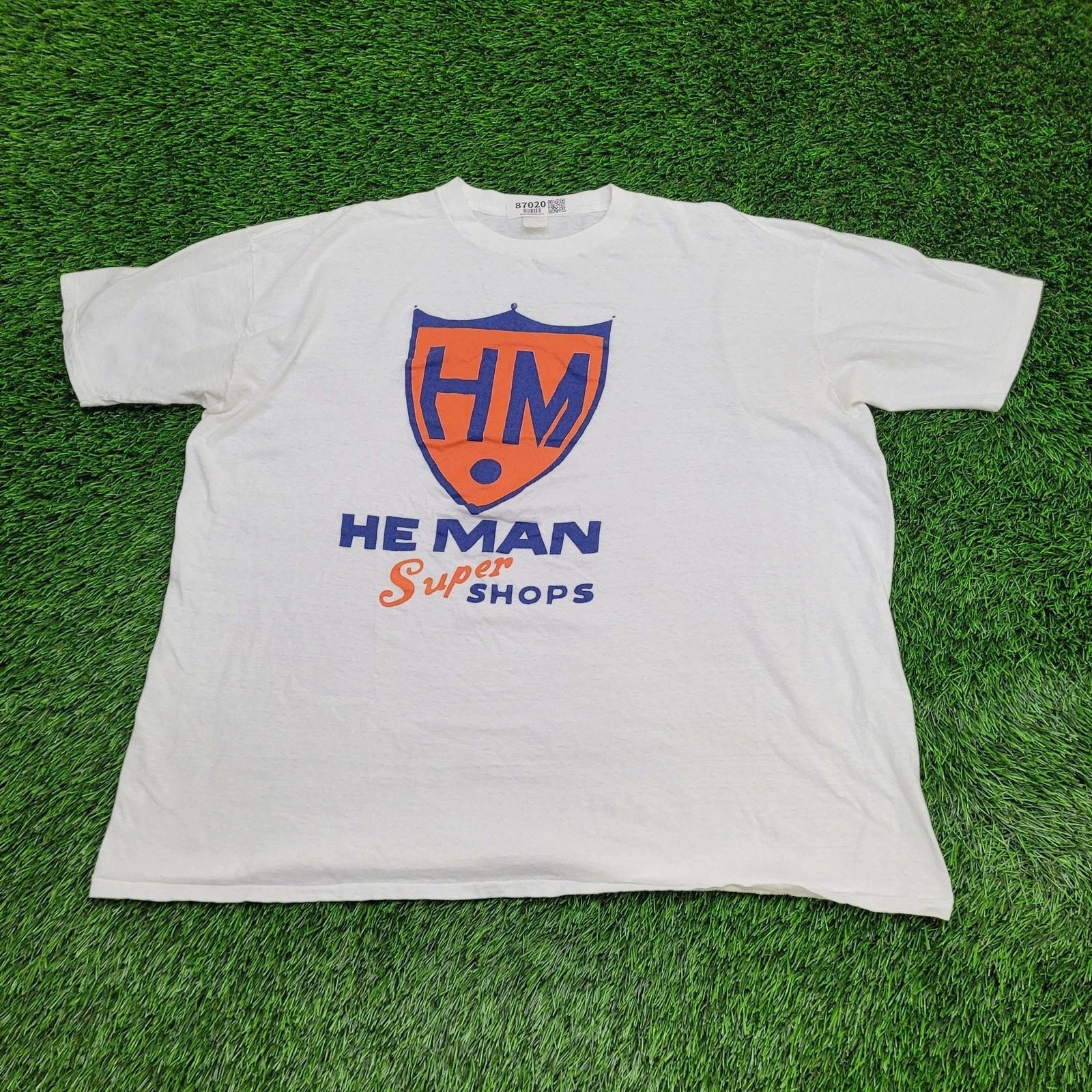 Vintage 90s He-Man Super Shops Shirt 3XL 27x30 White M
Vintage 90s He-Man Super Shops Shirt 3XL 27x30 White M