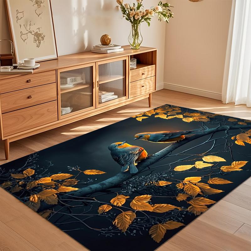 Elegant Golden Leaf Bird Area Rug Non Slip Soft Floor Carpet for Living Room Bedroom Entryway Enchanting Moonlit Nature Decor 40x60cm
Elegant Golden Leaf Bird Area Rug Non Slip Soft Floor Carpet for Living Room Bedroom Entryway Enchanting Moonlit Nature Decor 40x60cm