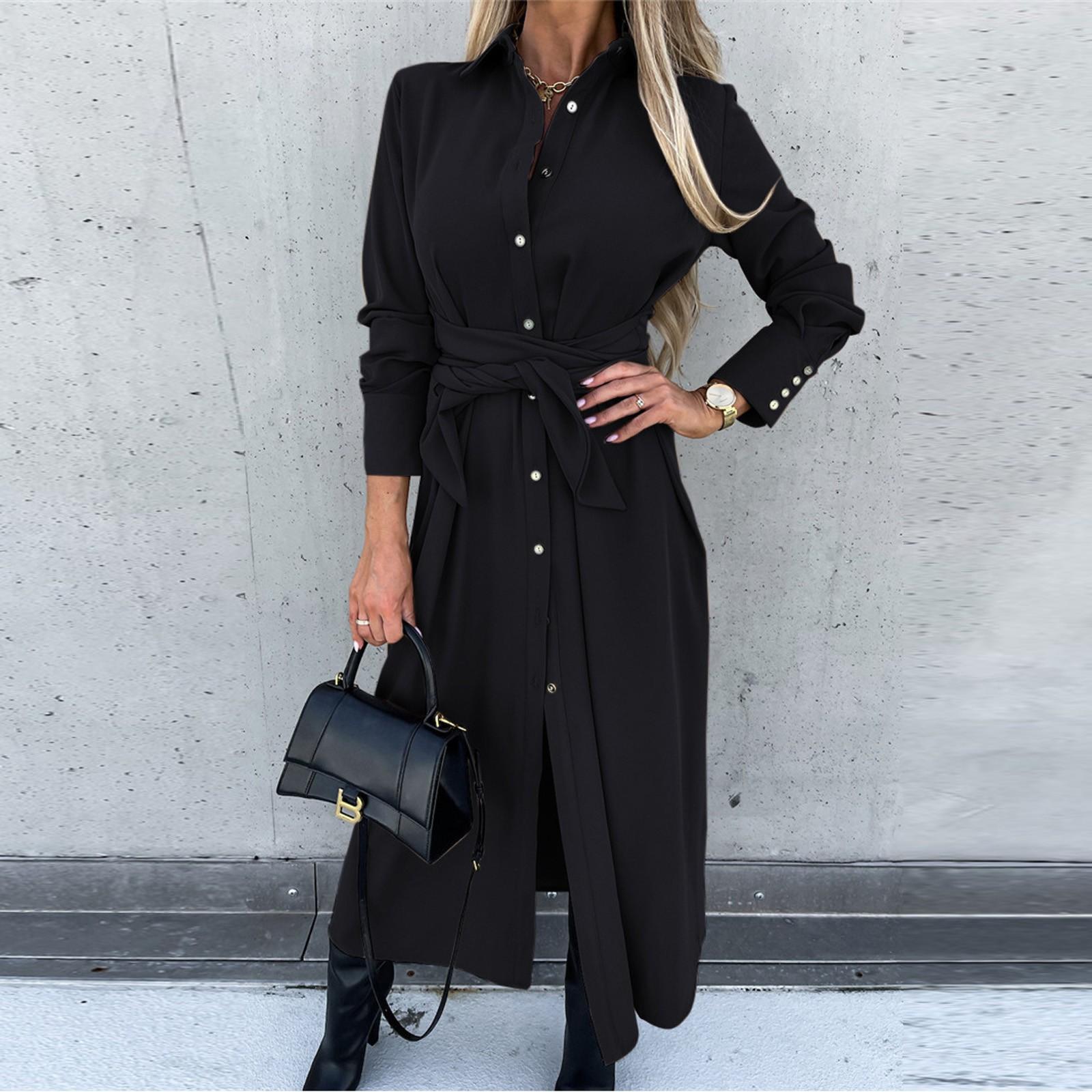 Long Skirt Color Cardigan Long Sleeve Dress V-Neck Shirt Slim Dress For Women XXL чёрный
Long Skirt Color Cardigan Long Sleeve Dress V-Neck Shirt Slim Dress For Women XXL чёрный