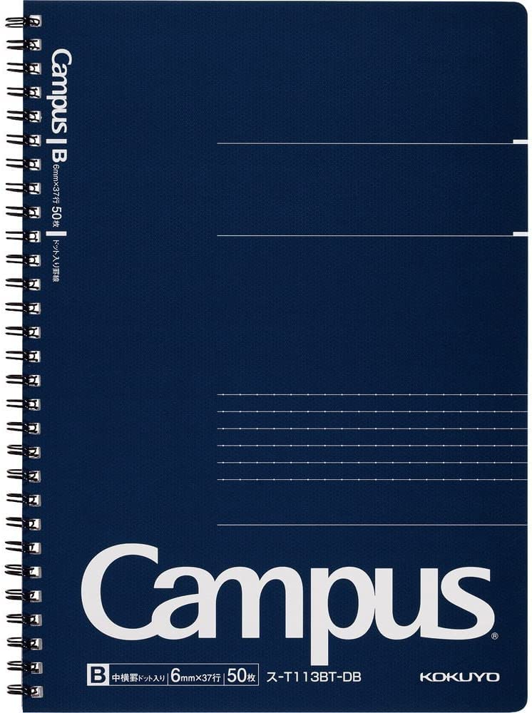 KOKUYO Campus Twin Ring Notebook для взрослых Campus Dotted B линованная B5 50 листов S-T113BT-DB тёмно-синий
KOKUYO Campus Twin Ring Notebook для взрослых Campus Dotted B линованная B5 50 листов S-T113BT-DB тёмно-синий