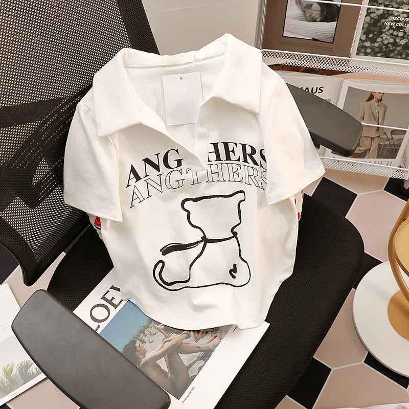 Women s White Polo Collar Printed Short Sleeve T-Shirt - Summer Style L (95-105 jin)
Women s White Polo Collar Printed Short Sleeve T-Shirt - Summer Style L (95-105 jin)