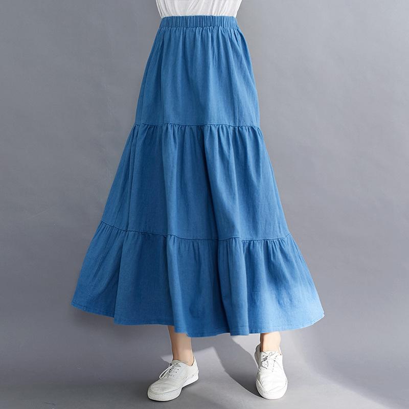 DX~~ Новая джинсовая юбка, летняя женская юбка больших размеров;Свободная юбка с длинной эластичной талией и бедрами в стиле «литературный торт» One size
DX~~ Новая джинсовая юбка, летняя женская юбка больших размеров;Свободная юбка с длинной эластичной талией и бедрами в стиле «литературный торт» One size