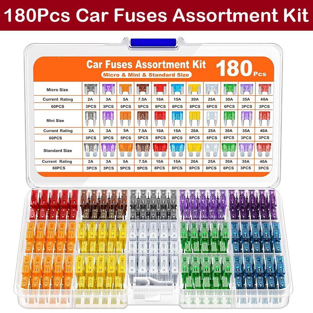 180Pcs 11 Specifications Auto Fuses Assorted Kit 60 Standard Blade Automotive Fuses Fuse Kit
180Pcs 11 Specifications Auto Fuses Assorted Kit 60 Standard Blade Automotive Fuses Fuse Kit