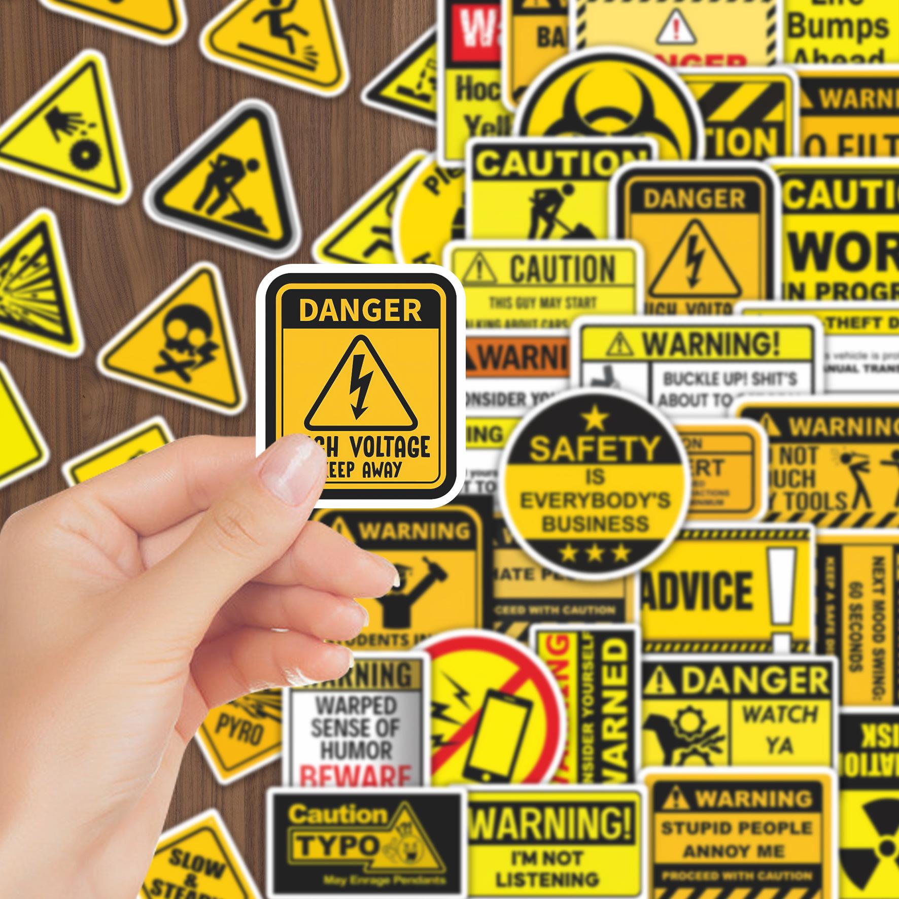 60pcs Waterproof Warning Sign Stickers for Phone Cases, Water Cups, Desktops, and Laptops
60pcs Waterproof Warning Sign Stickers for Phone Cases, Water Cups, Desktops, and Laptops