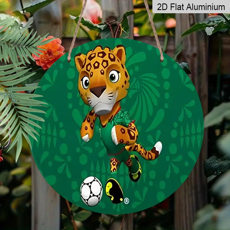 2D Flat Aluminum 7.87 Inch X 7.87 Inch Wall Hanging with Leopard Pattern on A Green Background. World Cup Themed. Suitable for Cafes, Living Rooms 1pc
2D Flat Aluminum 7.87 Inch X 7.87 Inch Wall Hanging with Leopard Pattern on A Green Background. World Cup Themed. Suitable for Cafes, Living Rooms 1pc