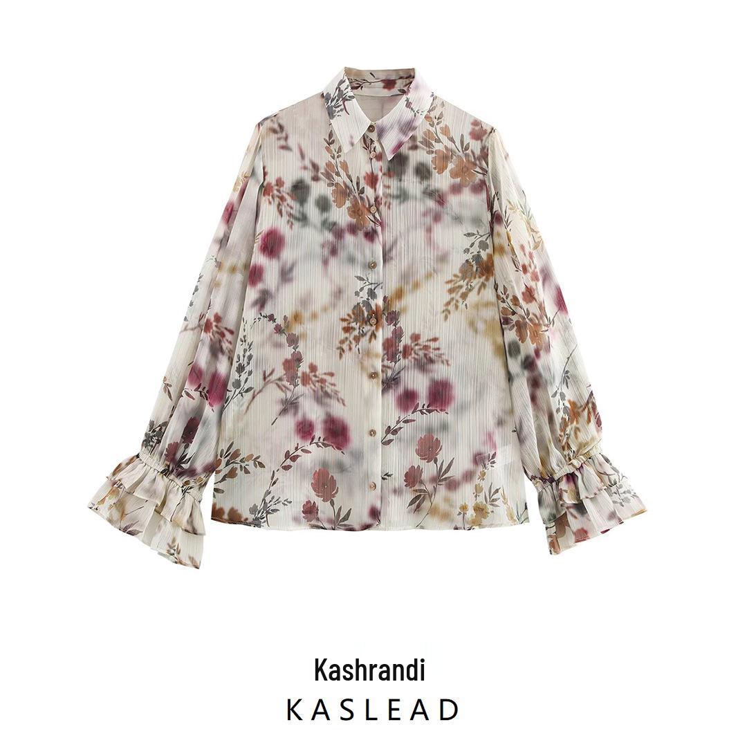 2025 Spring Women s European & American Fashion Metallic Print Turn-Down Collar Long Sleeve Shirt L
2025 Spring Women s European & American Fashion Metallic Print Turn-Down Collar Long Sleeve Shirt L