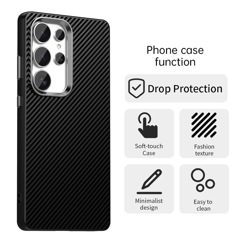 Чохол для мобільного телефону Samsung Galaxy S25 Ultra, гібридний, задня кришка з текстурою вуглецевого волокна Grey
Чохол для мобільного телефону Samsung Galaxy S25 Ultra, гібридний, задня кришка з текстурою вуглецевого волокна Grey