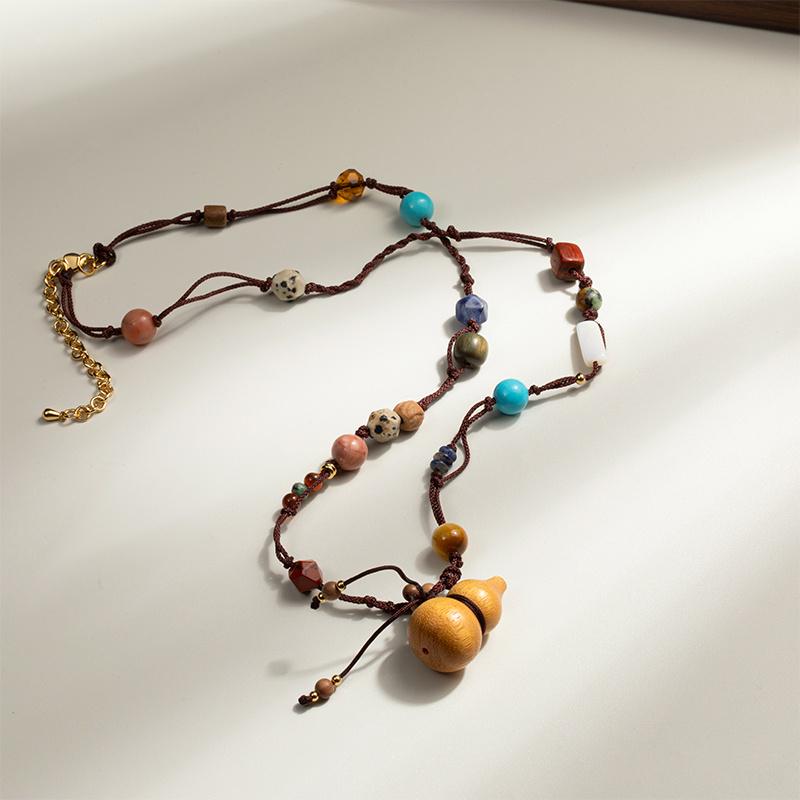 Turquoise Sandalwood Long Necklace - Women s Retro Chic Sweater Chain Accessories
Turquoise Sandalwood Long Necklace - Women s Retro Chic Sweater Chain Accessories