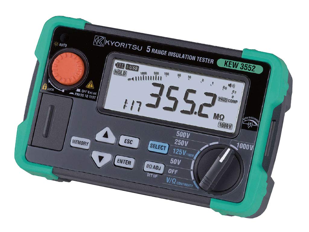 Kyoritsu Electric Meter 6-діапазонний вимірювач опору ізоляції з пам яттю KEW 3552 (КЬОРІЦУ) (50В/100В/125В/250В/500В/1000В) функція
Kyoritsu Electric Meter 6-діапазонний вимірювач опору ізоляції з пам яттю KEW 3552 (КЬОРІЦУ) (50В/100В/125В/250В/500В/1000В) функція