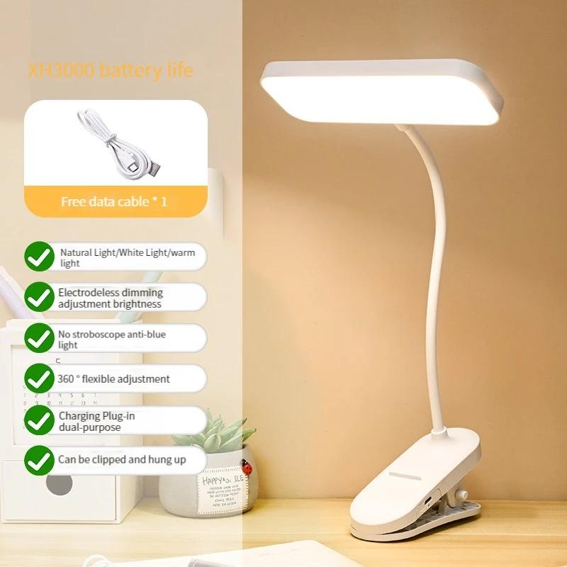Clip-On Desk Lamp with Eye Care, USB Rechargeable & Plug-in Dimmable LED Light, Adjustable Study Lamp for College Dorm, Bedroom WHITE
Clip-On Desk Lamp with Eye Care, USB Rechargeable & Plug-in Dimmable LED Light, Adjustable Study Lamp for College Dorm, Bedroom WHITE