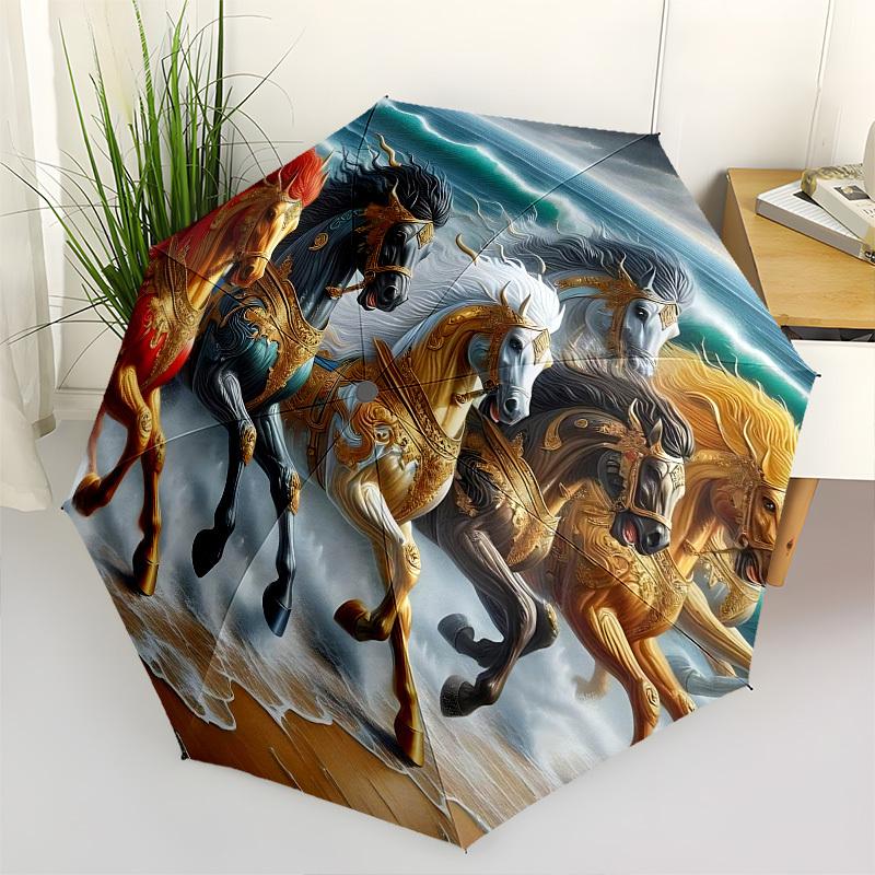 Horses Automatic Folding Umbrella Compact 8 rib Design,Unique Style,Suitable for Everyday Outdoor Use,Perfect Gift for Friends and Fami
Horses Automatic Folding Umbrella Compact 8 rib Design,Unique Style,Suitable for Everyday Outdoor Use,Perfect Gift for Friends and Fami