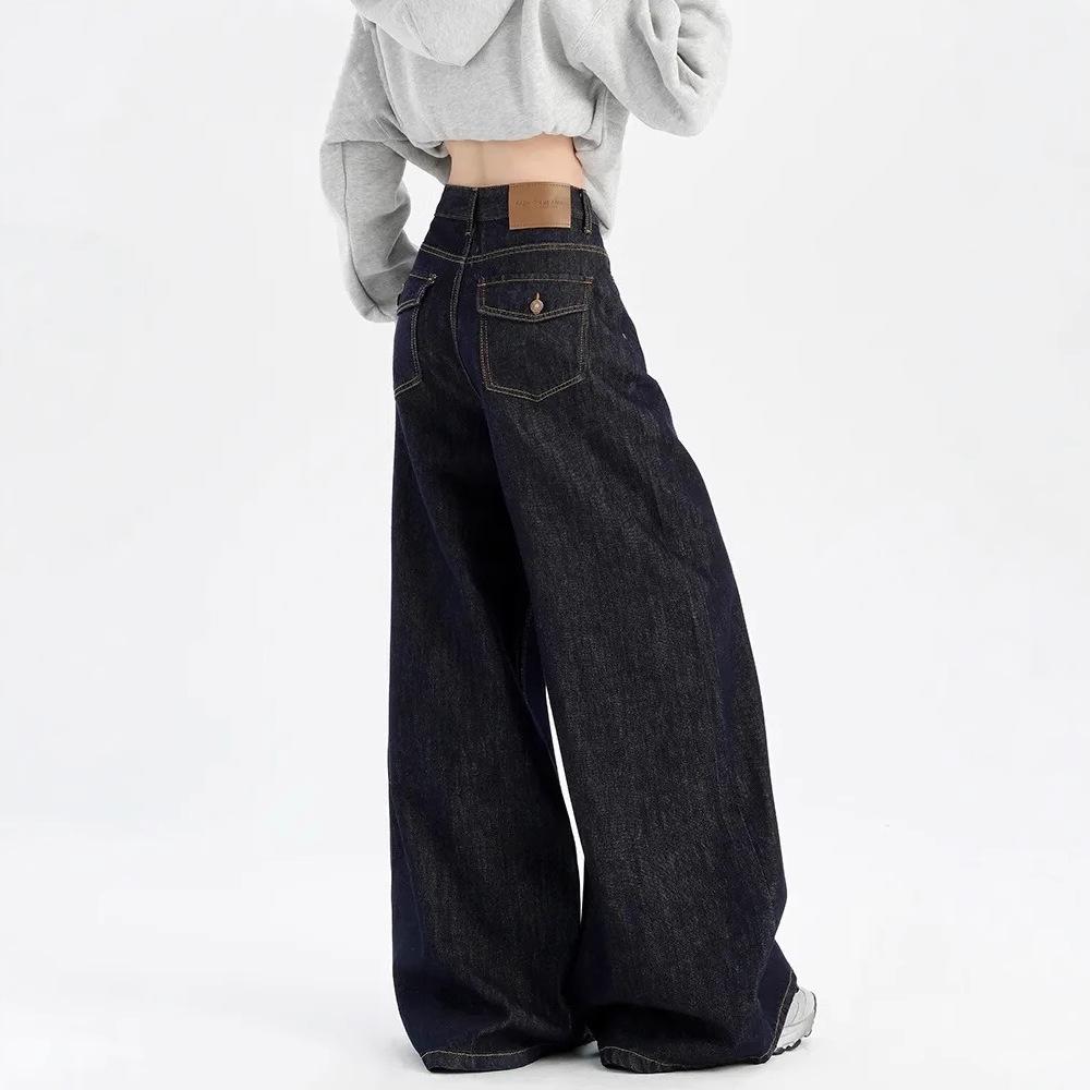 Women s Dark Blue High-Waisted Wide-Leg Jeans - Retro Floor-Length Petite Pants for Spring and Autumn Medium
Women s Dark Blue High-Waisted Wide-Leg Jeans - Retro Floor-Length Petite Pants for Spring and Autumn Medium