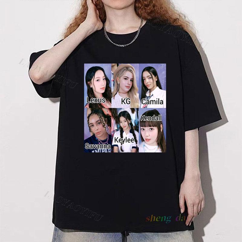 K-pop VCHA Печатная футболка KG Кендалл Кили Камила Дешевый материал Полиэстер Короткий рукав Новинка Тренд Корейская Популярная Одежда S
K-pop VCHA Печатная футболка KG Кендалл Кили Камила Дешевый материал Полиэстер Короткий рукав Новинка Тренд Корейская Популярная Одежда S