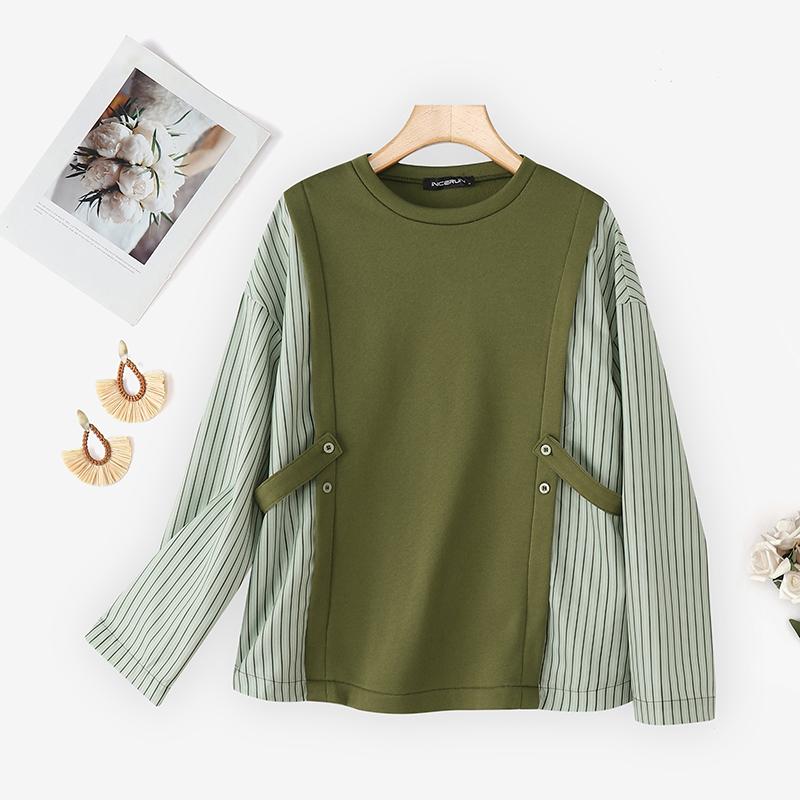 ZANZEA Women Casual Round Neck Stripe Splice Long Sleeve Thin Pullover Sweatshirt 5XL зелёный
ZANZEA Women Casual Round Neck Stripe Splice Long Sleeve Thin Pullover Sweatshirt 5XL зелёный