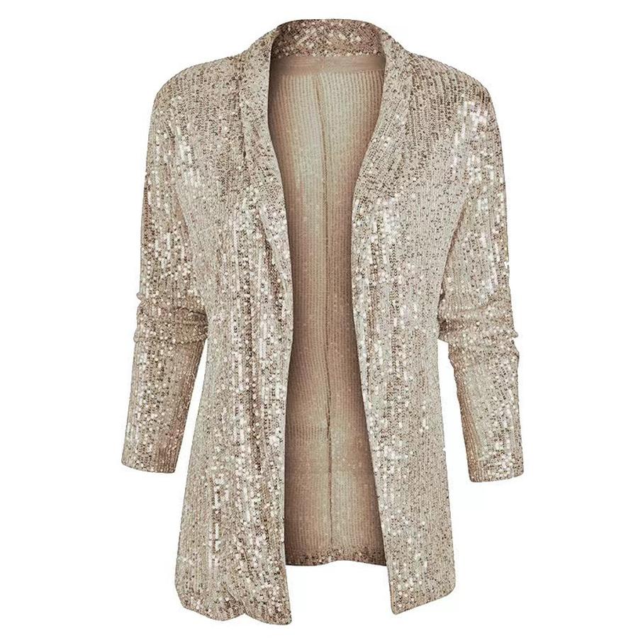 Spring/Autumn Imported Fashion Trendy Elegant Solid Color Slim Fit Casual Shiny Sequins Blazer Jacket for Women XXL шампанського
Spring/Autumn Imported Fashion Trendy Elegant Solid Color Slim Fit Casual Shiny Sequins Blazer Jacket for Women XXL шампанського