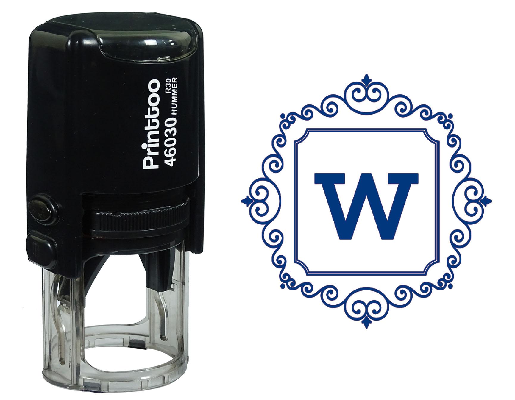 Printtoo Square Swirl Border Alphabet W Monogram Initial Self Inking Rubber Stamp Office 30 mm Diameter (Approx) синій
Printtoo Square Swirl Border Alphabet W Monogram Initial Self Inking Rubber Stamp Office 30 mm Diameter (Approx) синій