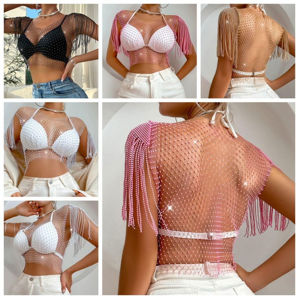 Mesh Rhinestone Fishnet Tops Rhinestone Rhinestone Fishnet Cover Ups Beach S білий
Mesh Rhinestone Fishnet Tops Rhinestone Rhinestone Fishnet Cover Ups Beach S білий