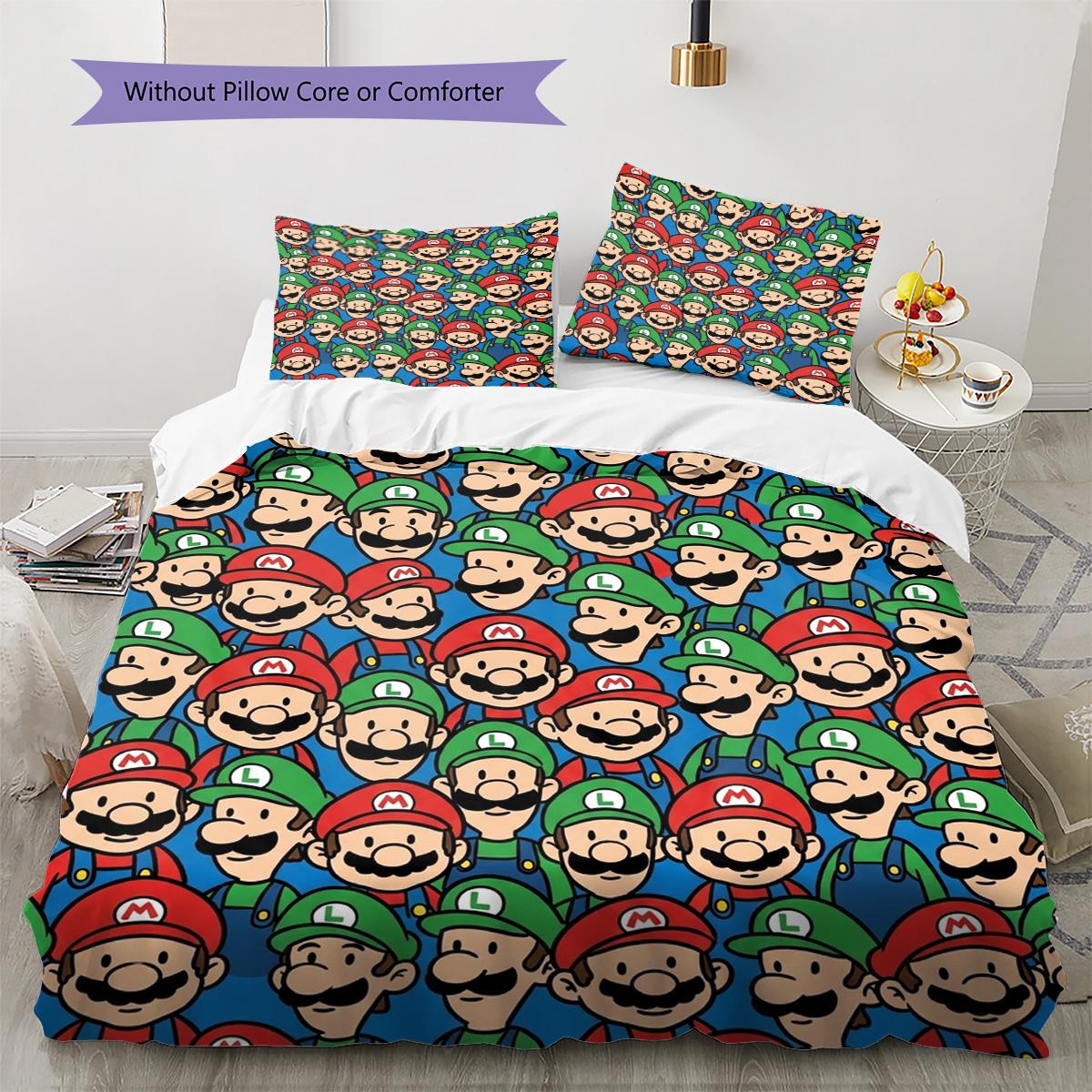 Super Mario Pattern Bedding Quilt Set Quilt Cover Pillowcase Home Decoration Birthday Gift (1 * duvet cover + 2 * pillowcase, without core) 135x200cm
Super Mario Pattern Bedding Quilt Set Quilt Cover Pillowcase Home Decoration Birthday Gift (1 * duvet cover + 2 * pillowcase, without core) 135x200cm