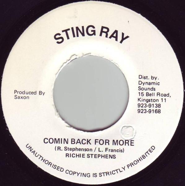 7inch Record RICHIE STEPHENS - Comin Back For More NONE Sting Ray Jamaica Reggae, Ska & Dub Used
7inch Record RICHIE STEPHENS - Comin Back For More NONE Sting Ray Jamaica Reggae, Ska & Dub Used