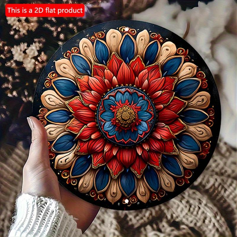 2d Flat 20*20cm Vintage Mandala Wooden Sign, Wooden Circular Mural, Red and Blue Floral Design, Vintage Decoration for Bars, Cafes, Seaside Villas, 20*20cm
2d Flat 20*20cm Vintage Mandala Wooden Sign, Wooden Circular Mural, Red and Blue Floral Design, Vintage Decoration for Bars, Cafes, Seaside Villas, 20*20cm
