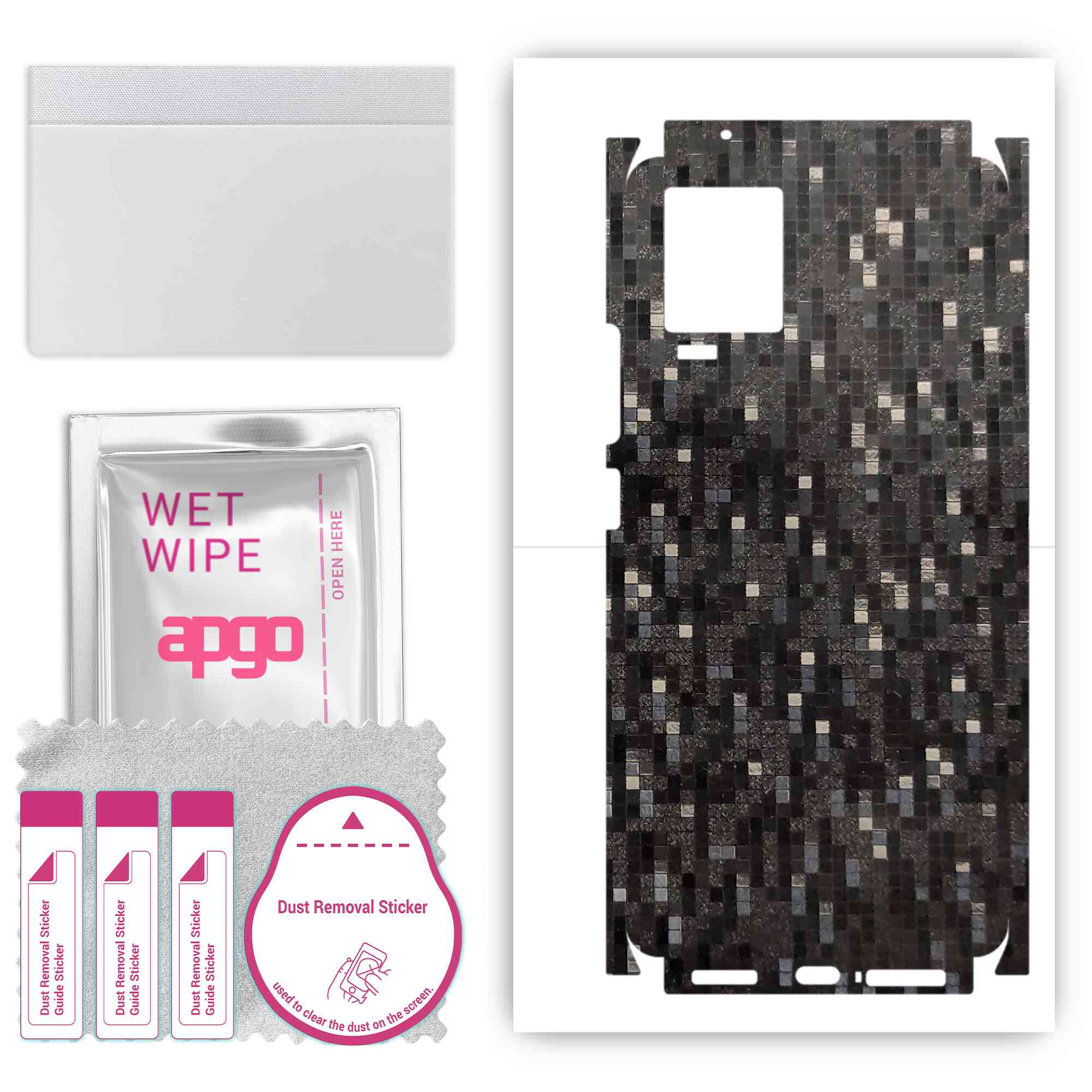 apgo Protective Skin Sticker for the back+sides compatible with Vivo IQOO 7, Full Wrap Film, Foil, Vinyl - Pattern Carbon Black Pixel
apgo Protective Skin Sticker for the back+sides compatible with Vivo IQOO 7, Full Wrap Film, Foil, Vinyl - Pattern Carbon Black Pixel