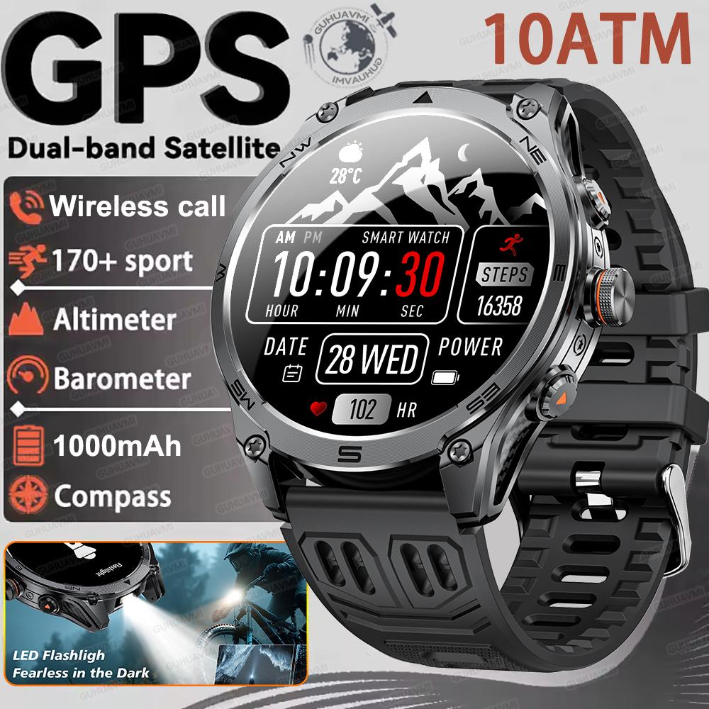 New 1000mAh Big Battery Outdoors Military GPS Sport Smart Watch Men Dual-Band GNSS Compass Altimeter 10ATM Waterproof Smartwatch 1000mAh Battery чорний
New 1000mAh Big Battery Outdoors Military GPS Sport Smart Watch Men Dual-Band GNSS Compass Altimeter 10ATM Waterproof Smartwatch 1000mAh Battery чорний