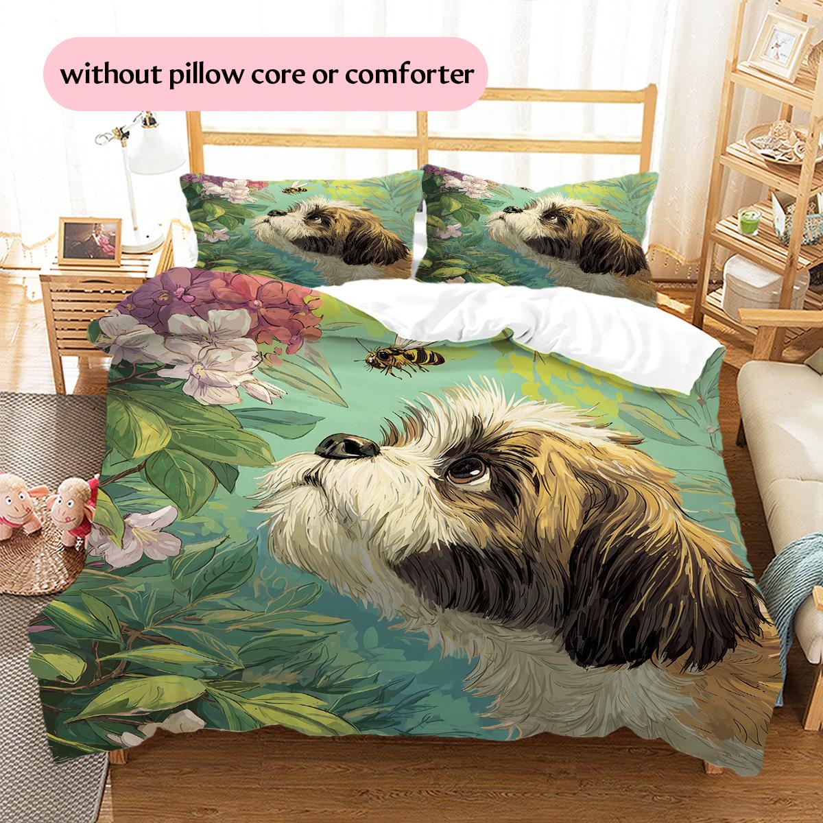 Bee Dog Pattern Bedding Quilt Set Home Decoration Gift (1 * duvet cover + 2 * pillowcase without core) 135x200cm
Bee Dog Pattern Bedding Quilt Set Home Decoration Gift (1 * duvet cover + 2 * pillowcase without core) 135x200cm