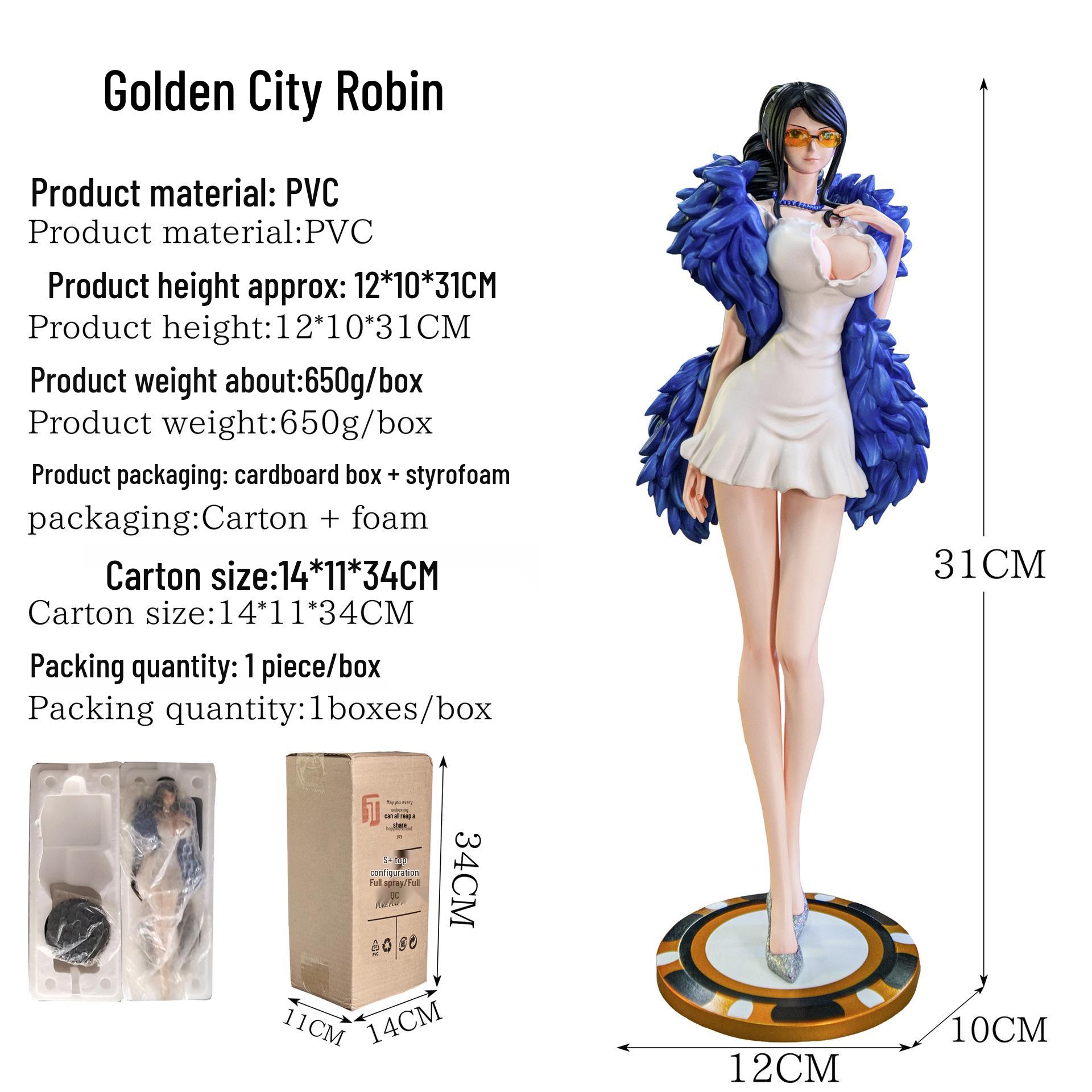 One Piece Movie GOLD Action Figure: Robin in White Outfit with Luffy, Zoro, and Sanji.
One Piece Movie GOLD Action Figure: Robin in White Outfit with Luffy, Zoro, and Sanji.
