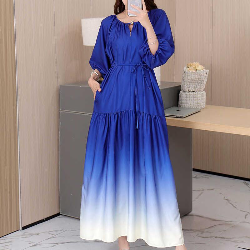 Модное весенне-летнее женское платье с градиентом и средними рукавами One Size
Модное весенне-летнее женское платье с градиентом и средними рукавами One Size