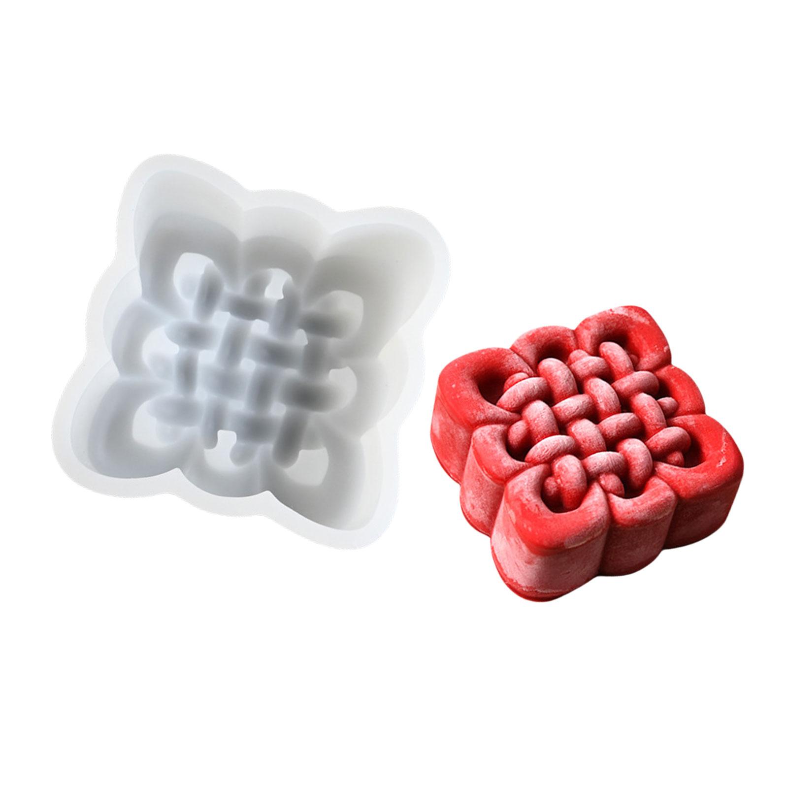 Силиконовые формы в форме китайского узла, инструмент для выпечки, формы для муссов, украшения торта, для изготовления шоколадных конфет, свечей, мыла A