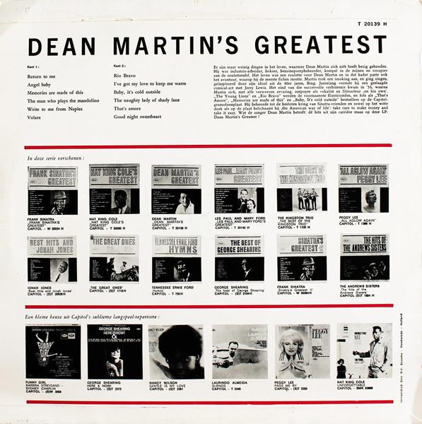 Виниловая пластинка DEAN MARTIN Dean Martins Greatest T20139H Capitol Records 1962 Нидерланды Поп Б/у
Виниловая пластинка DEAN MARTIN Dean Martins Greatest T20139H Capitol Records 1962 Нидерланды Поп Б/у