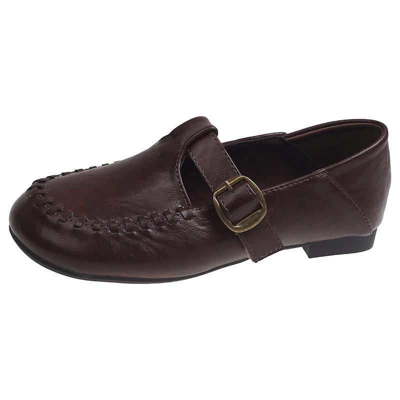 Retro Leather T-Strap Loafers Comfortable Slip-On Casual Shoes for Daily Wear 40
Retro Leather T-Strap Loafers Comfortable Slip-On Casual Shoes for Daily Wear 40