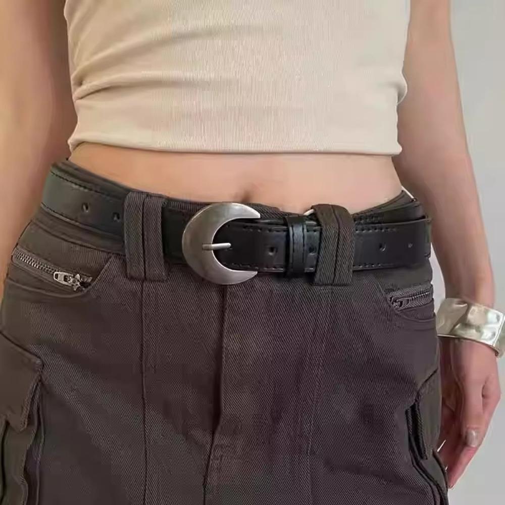 Женский ремень из ПУ кожи Дизайнерский ремень для платья и джинсов Корейский лунный пояс на талию Уличная одежда чёрный
Женский ремень из ПУ кожи Дизайнерский ремень для платья и джинсов Корейский лунный пояс на талию Уличная одежда чёрный