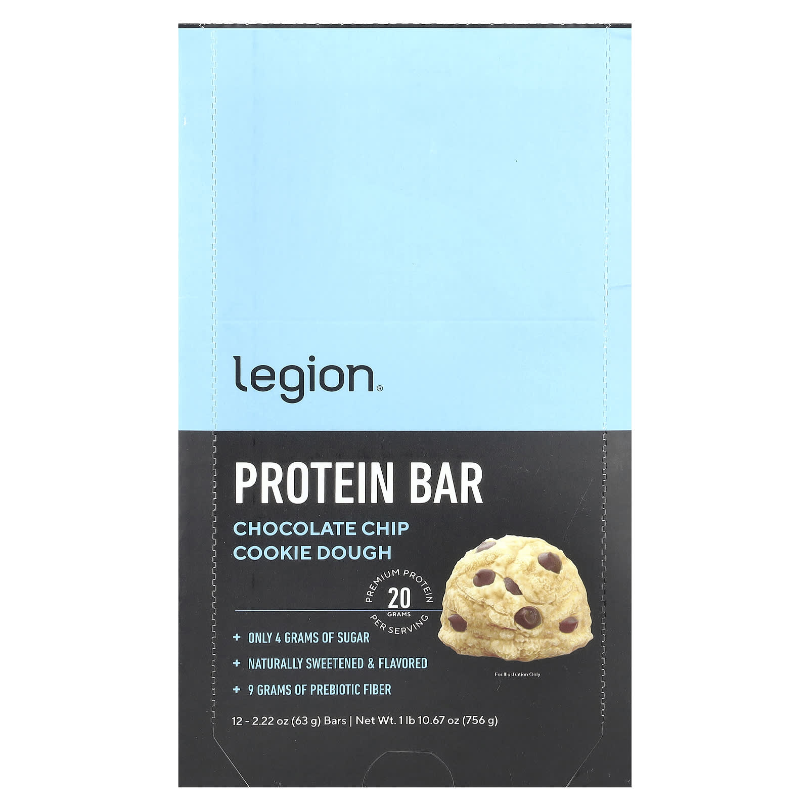 Legion Athletics, Protein Bar, Chocolate Chip Cookie Dough, 12 Bars, 2.22 oz (63 g) Each
Legion Athletics, Protein Bar, Chocolate Chip Cookie Dough, 12 Bars, 2.22 oz (63 g) Each