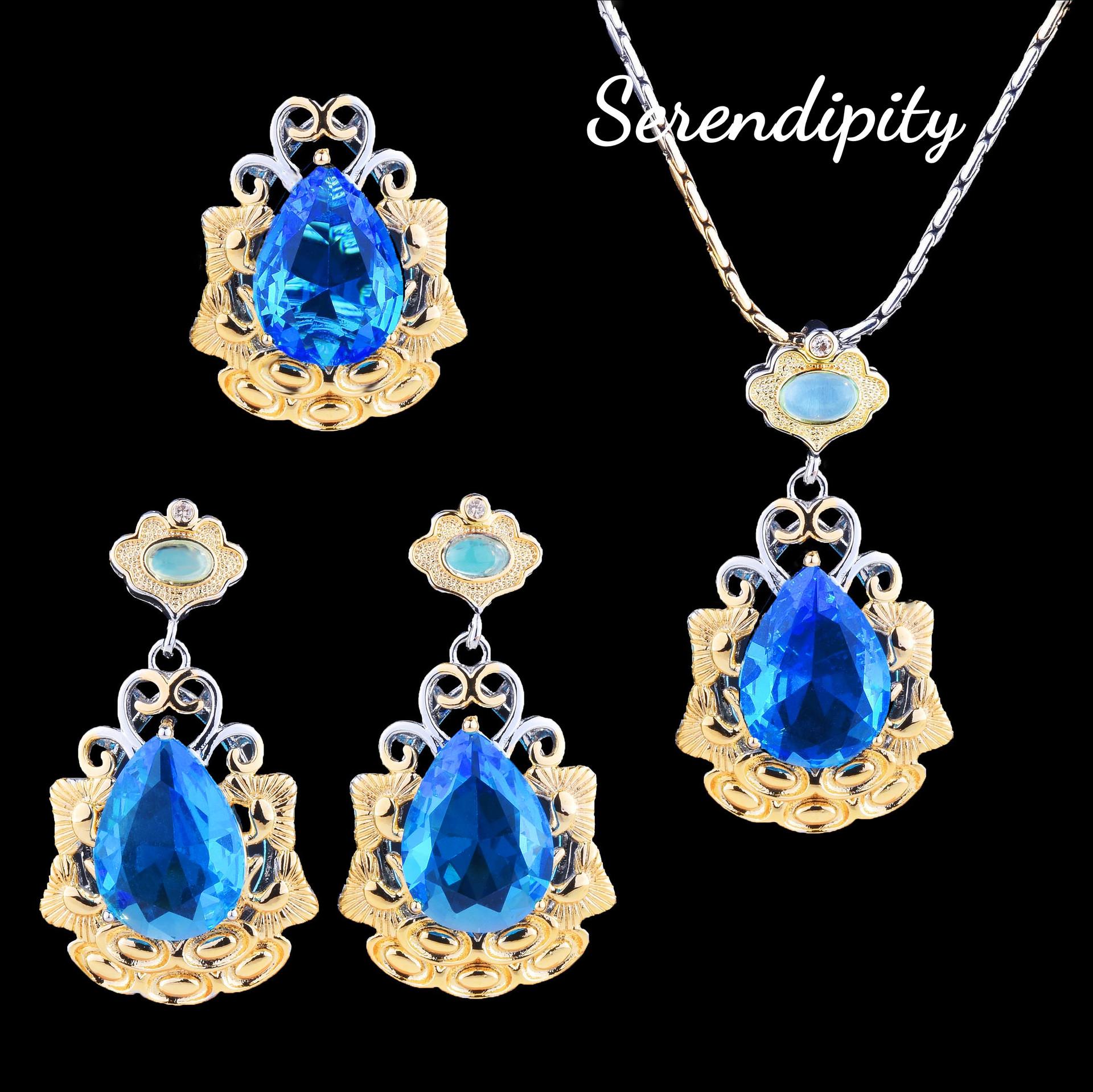 Retro Gold Ingot and Aquamarine Set: Cloud Teardrop Pendant, Open Ring, and Gem Earrings
Retro Gold Ingot and Aquamarine Set: Cloud Teardrop Pendant, Open Ring, and Gem Earrings