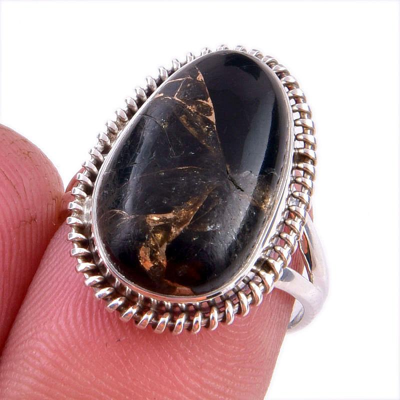Natural Black Copper Turquoise Gemstone 925 Solid Sterling Silver Ring S.6 L4p43
Natural Black Copper Turquoise Gemstone 925 Solid Sterling Silver Ring S.6 L4p43