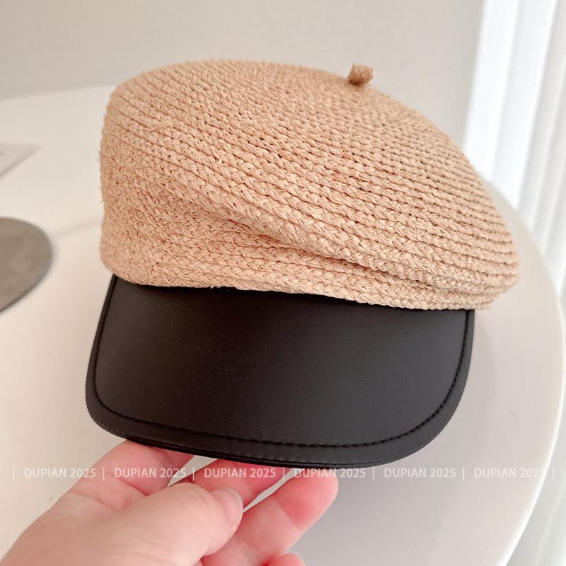 Japan CA4 side pleated equestrian hat female summer PU leather splicing raffia newsboy hat female outdoor sunscreen cap M 56-58cm
Japan CA4 side pleated equestrian hat female summer PU leather splicing raffia newsboy hat female outdoor sunscreen cap M 56-58cm