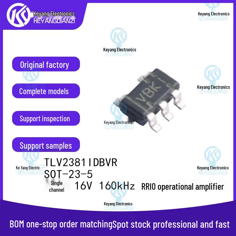 TLV2381IDBVR Одноканальний операційний підсилювач RRIO, 16 В, 160 кГц, корпус SOT-23-5.
TLV2381IDBVR Одноканальний операційний підсилювач RRIO, 16 В, 160 кГц, корпус SOT-23-5.
