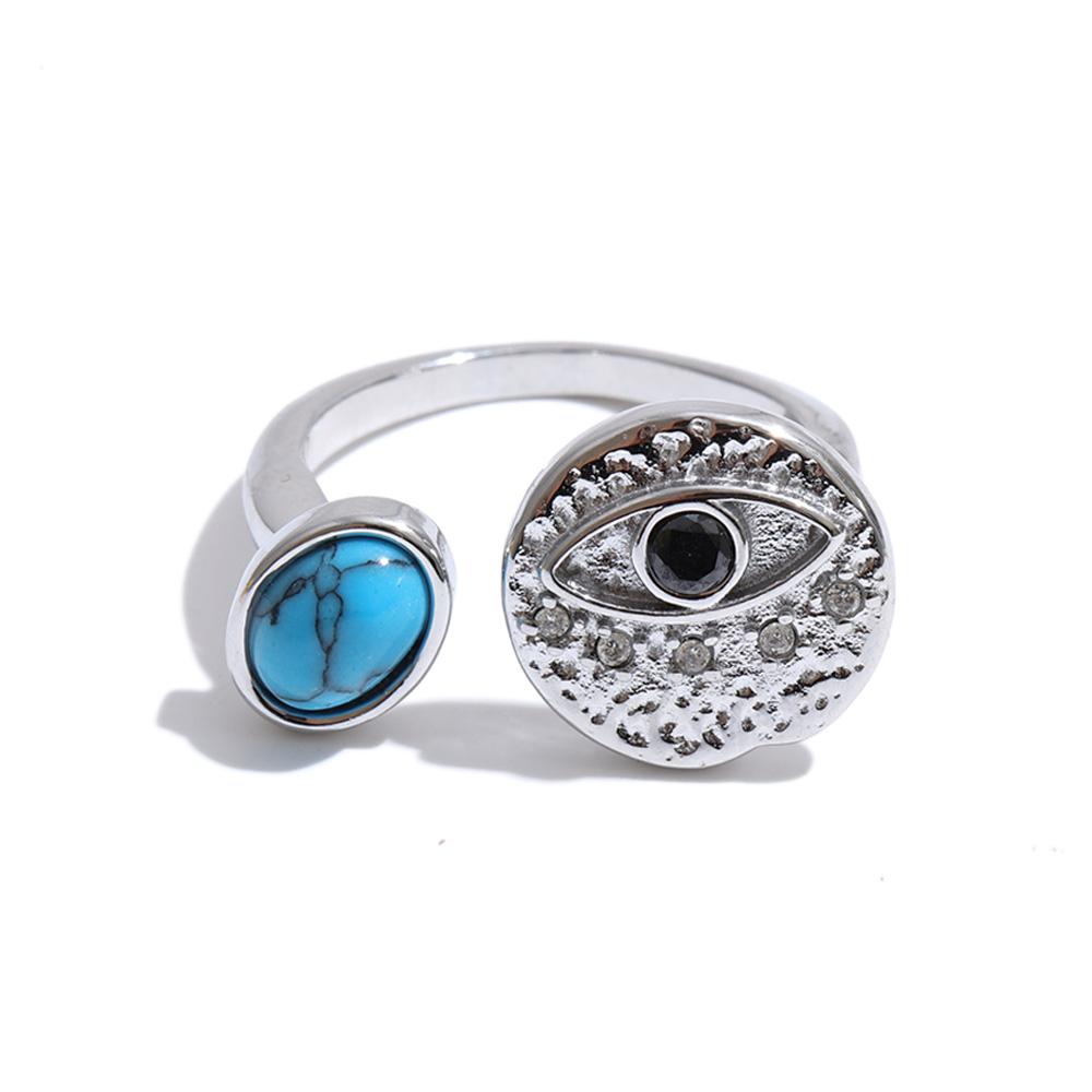 Yhpup 2026 New Arrivals Turquoise Zircon Eye Adjustable Ring PVD Plated Stainless Steel Vintage Stylish Unique Daily Jewelry resizable
Yhpup 2026 New Arrivals Turquoise Zircon Eye Adjustable Ring PVD Plated Stainless Steel Vintage Stylish Unique Daily Jewelry resizable