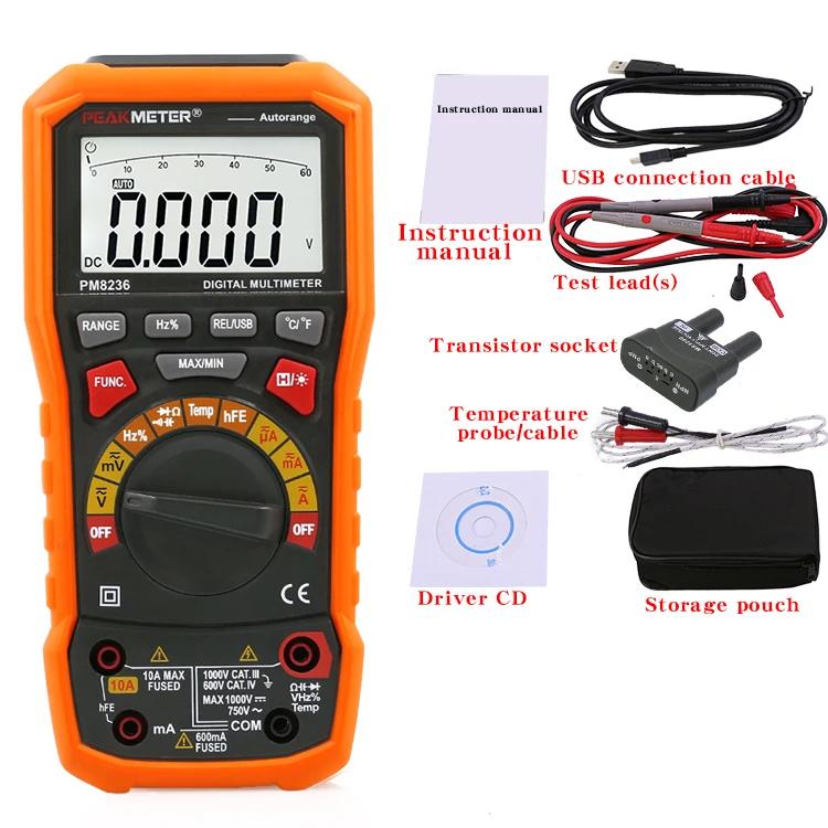 PEAKMETER PM8236 True RMS Auto Range High Precision Digital Multimeter with LCD Display, PC Connection Capability Voltage Meter
PEAKMETER PM8236 True RMS Auto Range High Precision Digital Multimeter with LCD Display, PC Connection Capability Voltage Meter