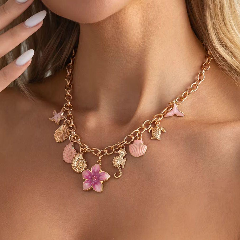 Ingemark Exquisite Starfish Shell Pink Flower Pendant Choker Necklaces Women Summer Beach Adjustable Chain Party Jewelry Gifts
Ingemark Exquisite Starfish Shell Pink Flower Pendant Choker Necklaces Women Summer Beach Adjustable Chain Party Jewelry Gifts