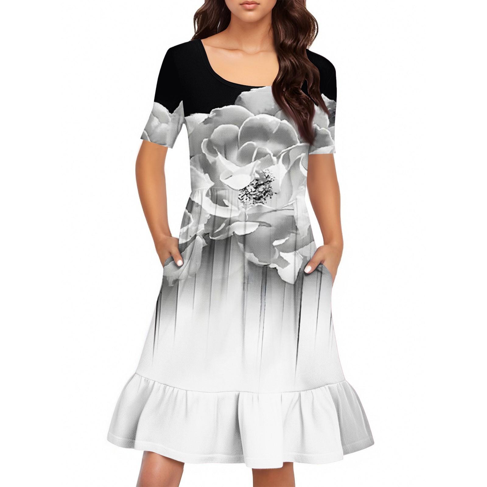 Женское повседневное платье с круглым вырезом и короткими рукавами. Платье со свободной талией и складками. Платье с складками на талии. XL белый
Женское повседневное платье с круглым вырезом и короткими рукавами. Платье со свободной талией и складками. Платье с складками на талии. XL белый