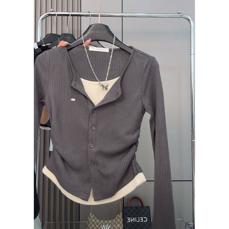 Весна Осень Поддельный Двойной Слой Футболка с Длинным Рукавом Женская Повседневная Модная Универсальная Базовая Толстовка Футболка Топ S серый
Весна Осень Поддельный Двойной Слой Футболка с Длинным Рукавом Женская Повседневная Модная Универсальная Базовая Толстовка Футболка Топ S серый