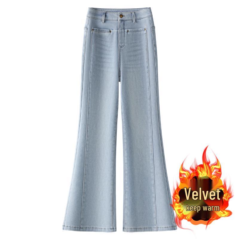 Women s 2024 Light Blue High-Waisted Retro Micro-Flare Jeans with Plus Velvet for Autumn/Winter L
Women s 2024 Light Blue High-Waisted Retro Micro-Flare Jeans with Plus Velvet for Autumn/Winter L