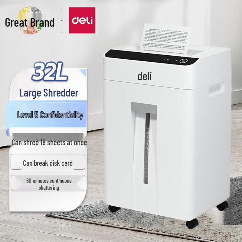Deli GA755 18-Sheet Cross-Cut Shredder CN plug (adapter included)
Deli GA755 18-Sheet Cross-Cut Shredder CN plug (adapter included)